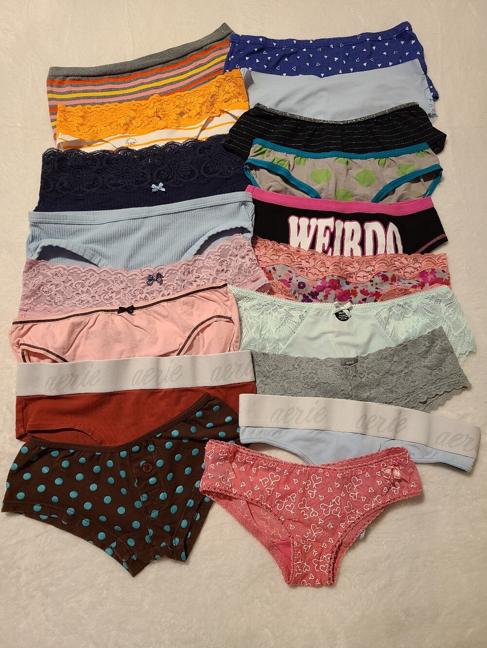 Bundle of 18 Size XS Retro Y2K Bikini Hipster Panties - Assorted Brands